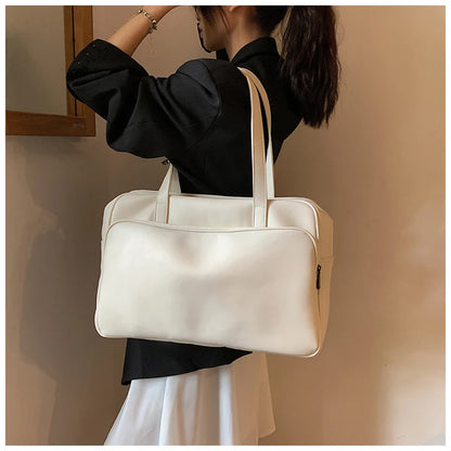 Fashion Korean Style Women Travel Bags Totes Female Girl PU High Capacity Solid Duffle ShoulderBags HandBags