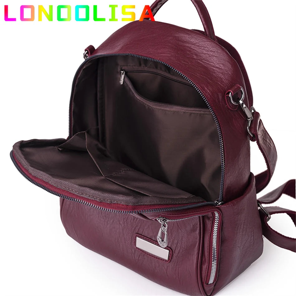 Fashion Ladies 3 In 1 Backpack Shoulder Bag Back Bagpack Academy Bookpack Bookbag Women's Schoolbag College Style Large Rucksack