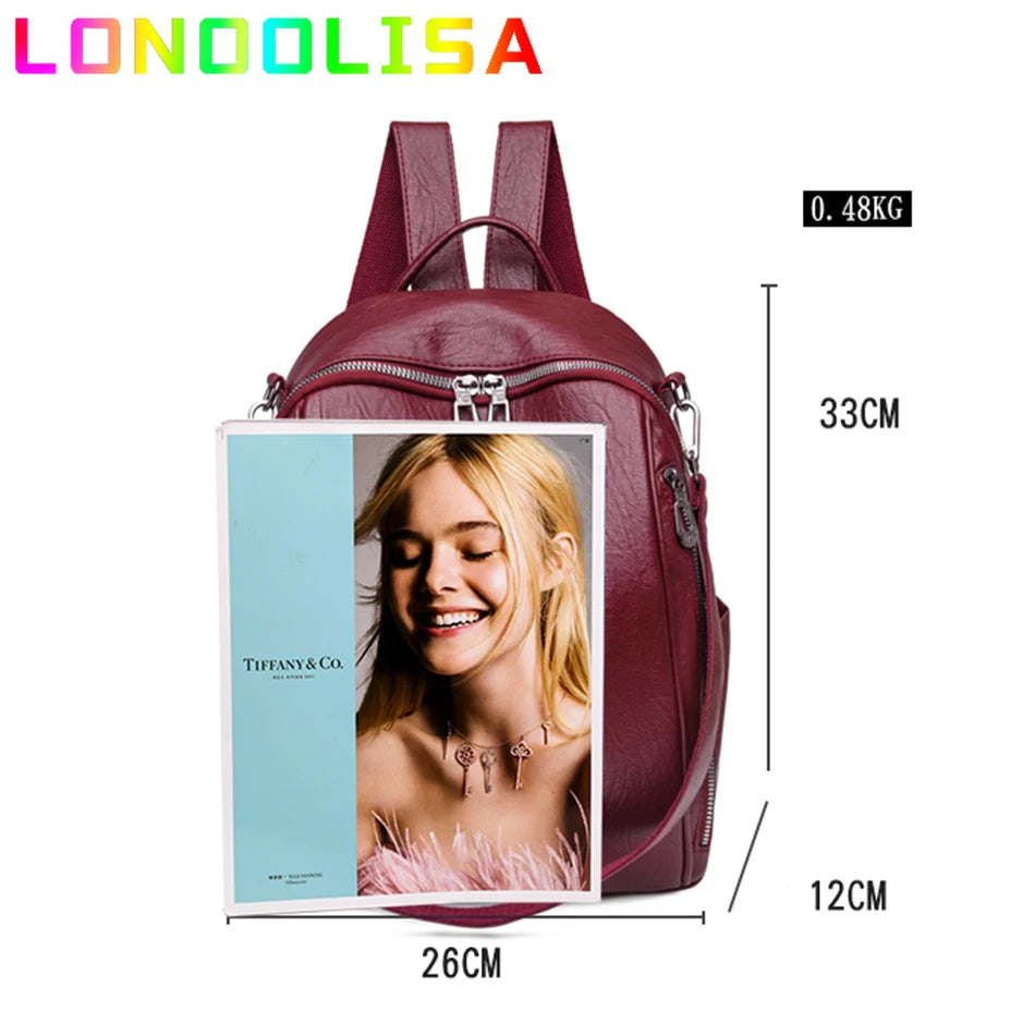 Fashion Ladies 3 In 1 Backpack Shoulder Bag Back Bagpack Academy Bookpack Bookbag Women's Schoolbag College Style Large Rucksack