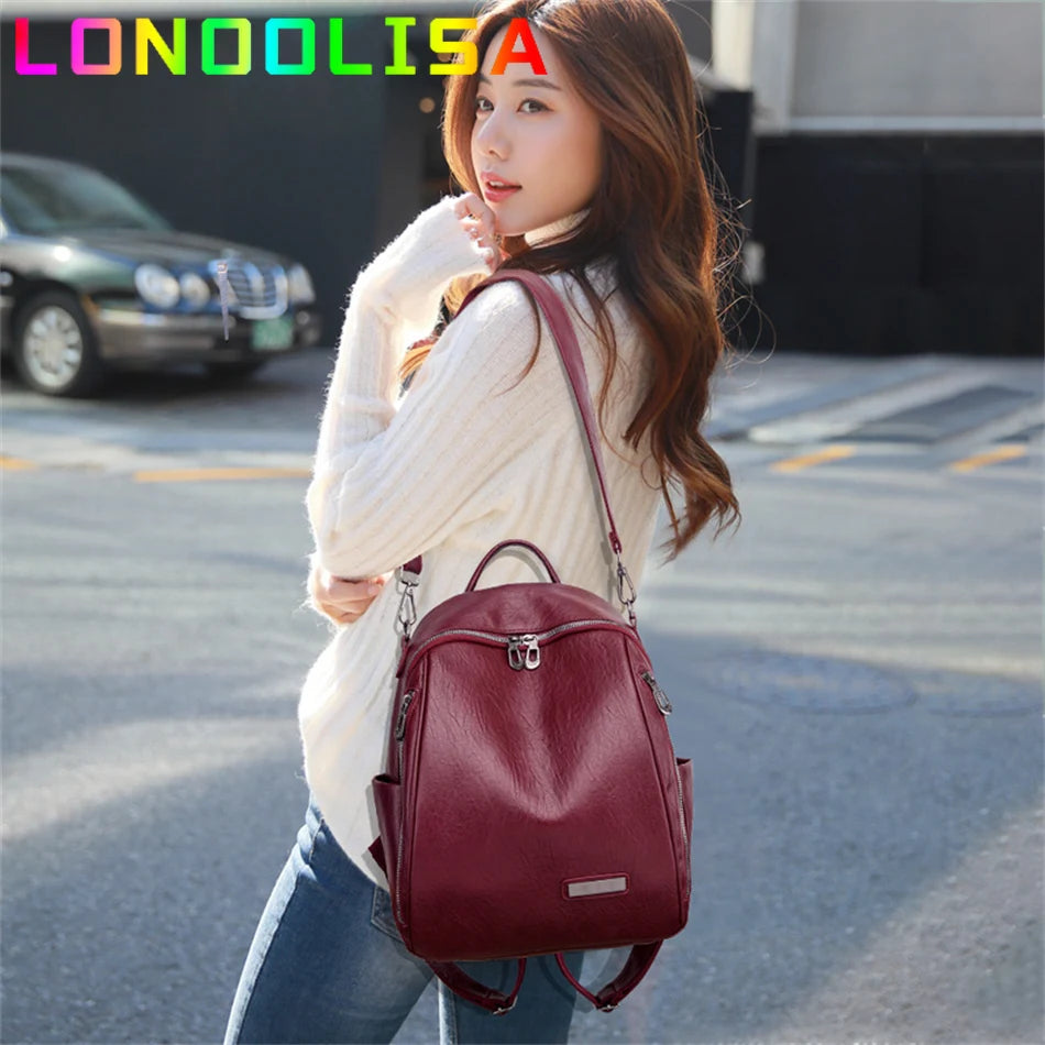 Fashion Ladies 3 In 1 Backpack Shoulder Bag Back Bagpack Academy Bookpack Bookbag Women's Schoolbag College Style Large Rucksack