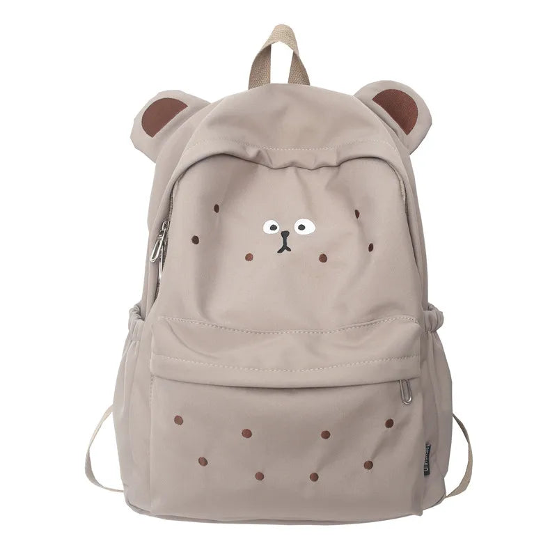 Fashion Ladies Cute Cartoon Pictures College Backpack Girl Trendy Embroidery Kawaii Bag Female Laptop Backpack Women Travel Bags