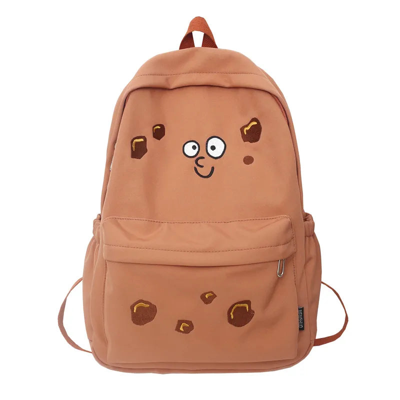 Fashion Ladies Cute Cartoon Pictures College Backpack Girl Trendy Embroidery Kawaii Bag Female Laptop Backpack Women Travel Bags