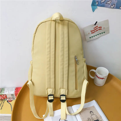Fashion Ladies Cute Cartoon Pictures College Backpack Girl Trendy Embroidery Kawaii Bag Female Laptop Backpack Women Travel Bags