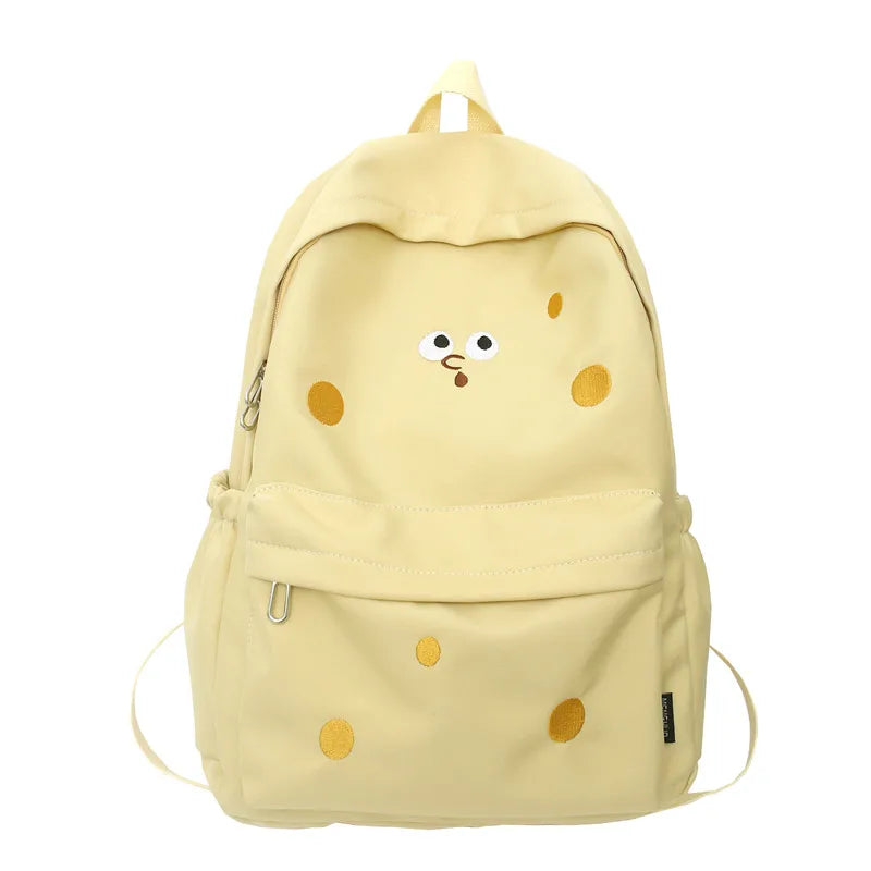 Fashion Ladies Cute Cartoon Pictures College Backpack Girl Trendy Embroidery Kawaii Bag Female Laptop Backpack Women Travel Bags