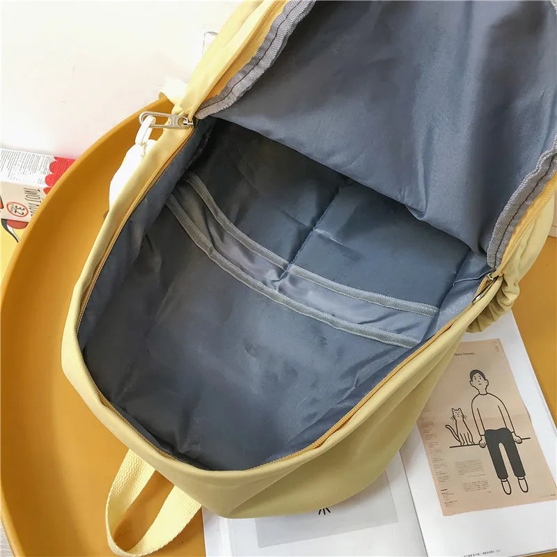 Fashion Ladies Cute Cartoon Pictures College Backpack Girl Trendy Embroidery Kawaii Bag Female Laptop Backpack Women Travel Bags