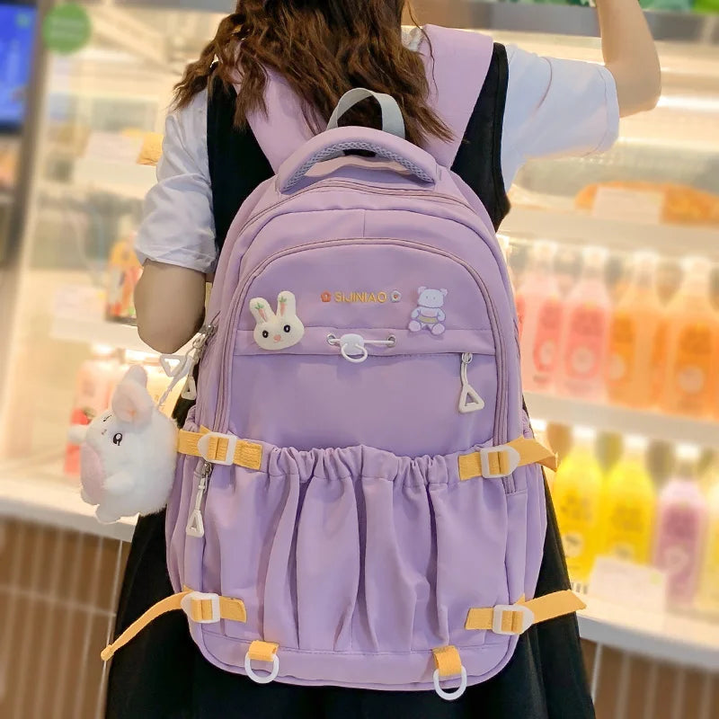 Fashion Ladies Kawaii High Capacity College Backpack Girl Waterproof Travel Book Backpack Female Laptop Student Women School Bag