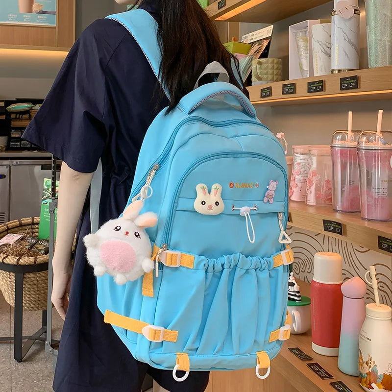 Fashion Ladies Kawaii High Capacity College Backpack Girl Waterproof Travel Book Backpack Female Laptop Student Women School Bag