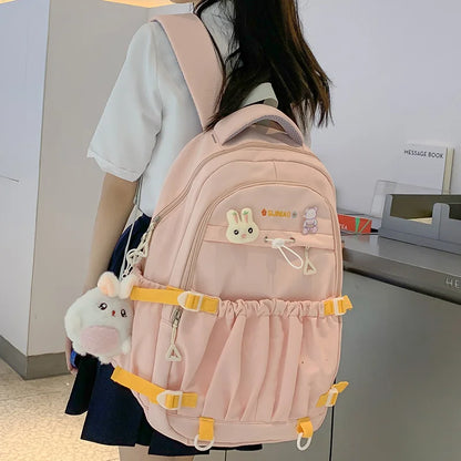 Fashion Ladies Kawaii High Capacity College Backpack Girl Waterproof Travel Book Backpack Female Laptop Student Women School Bag