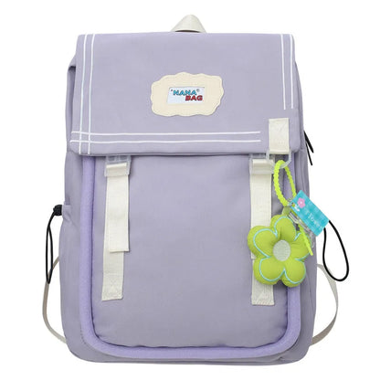 Fashion Ladies Kawaii Purple Travel Book Bag Women Laptop Teen Leisure Girl College Backpack Trendy Female Cute Nylon School Bag