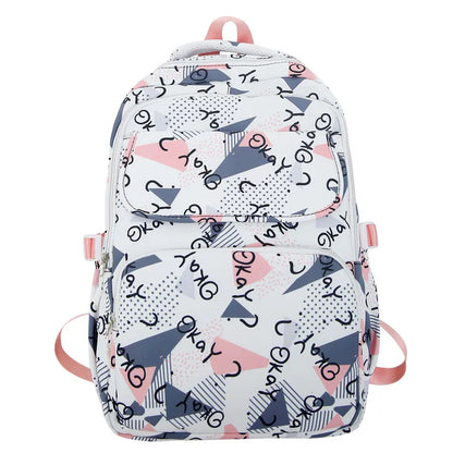 Fashion Ladies Leisure Printing Pattern Backpack Cute Women Laptop Book Bag Girl Travel School Bag Female College Backpack Nylon