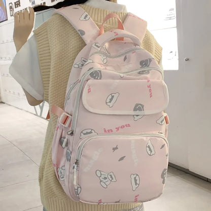 Fashion Ladies Leisure Printing Pattern Backpack Cute Women Laptop Book Bag Girl Travel School Bag Female College Backpack Nylon