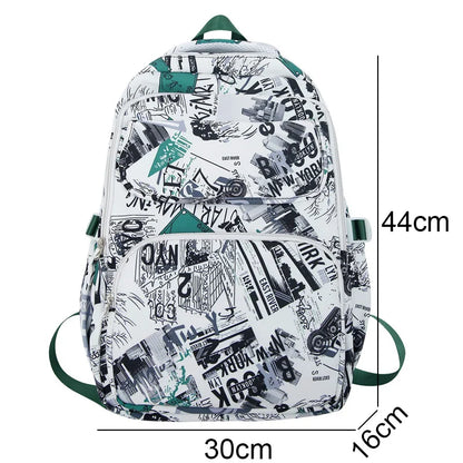 Fashion Ladies Leisure Printing Pattern Backpack Cute Women Laptop Book Bag Girl Travel School Bag Female College Backpack Nylon