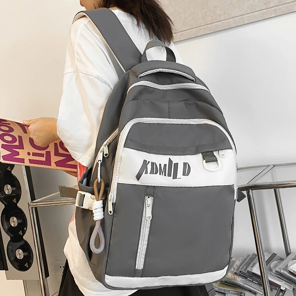 Fashion Ladies Men Laptop Waterproof Travel College Backpack Girl Boy Kawaii Women School Book Bag Cool Female Bags Trendy Nylon