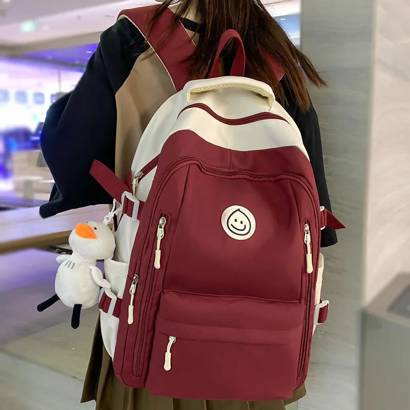 Fashion Lady Cute Female Travel Teenage College Backpack Trendy Girl Kawaii Nylon Leisure Backpack Women Laptop Student Book Bag