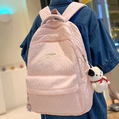 Fashion Lady Cute Pink Laptop Female Travel Book Bag Trendy Cool Women New College Student Backpack Girl Kawaii Nylon School Bag