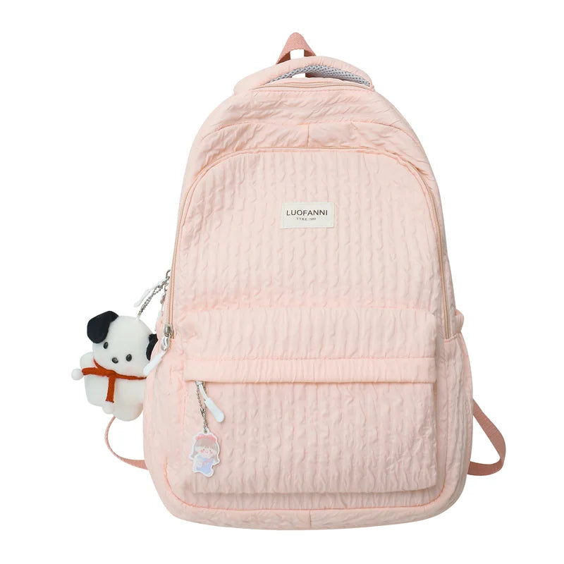 Fashion Lady Cute Pink Laptop Female Travel Book Bag Trendy Cool Women New College Student Backpack Girl Kawaii Nylon School Bag