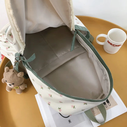 Fashion Lady Kawaii Pattern Nylon Bag Trendy Female Laptop Cute Flannel Backpack Travel Women Student Backpack Girl College Bags