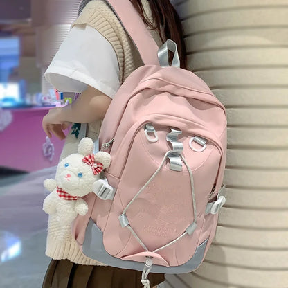 Fashion Lady Travel Embroidery Book Bag Trendy Female Cute Nylon Backpack Women Laptop School Bag Girl College Backpacks Leisure