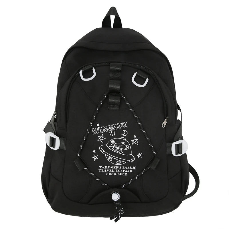 Fashion Lady Travel Embroidery Book Bag Trendy Female Cute Nylon Backpack Women Laptop School Bag Girl College Backpacks Leisure