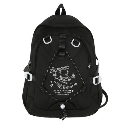 Fashion Lady Travel Embroidery Book Bag Trendy Female Cute Nylon Backpack Women Laptop School Bag Girl College Backpacks Leisure