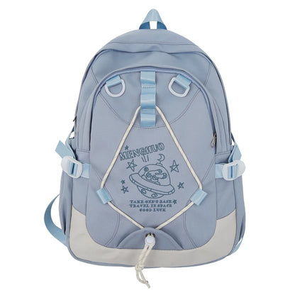 Fashion Lady Travel Embroidery Book Bag Trendy Female Cute Nylon Backpack Women Laptop School Bag Girl College Backpacks Leisure