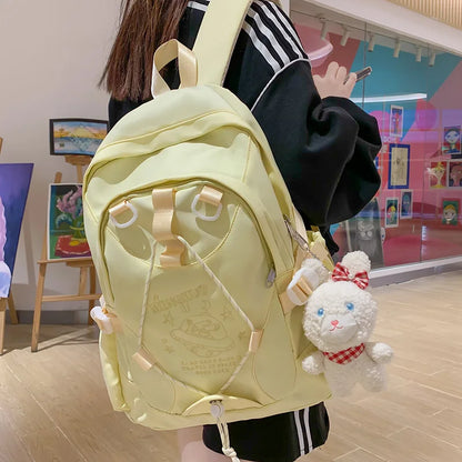 Fashion Lady Travel Embroidery Book Bag Trendy Female Cute Nylon Backpack Women Laptop School Bag Girl College Backpacks Leisure