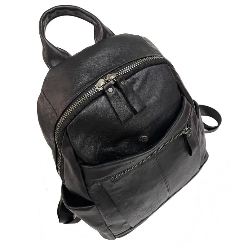 Fashion Large Capacity Genuine Leather Backpacks All-match Soft Casual Travel Shoulder Bags 2024 New Versatile Bolsas Mujer