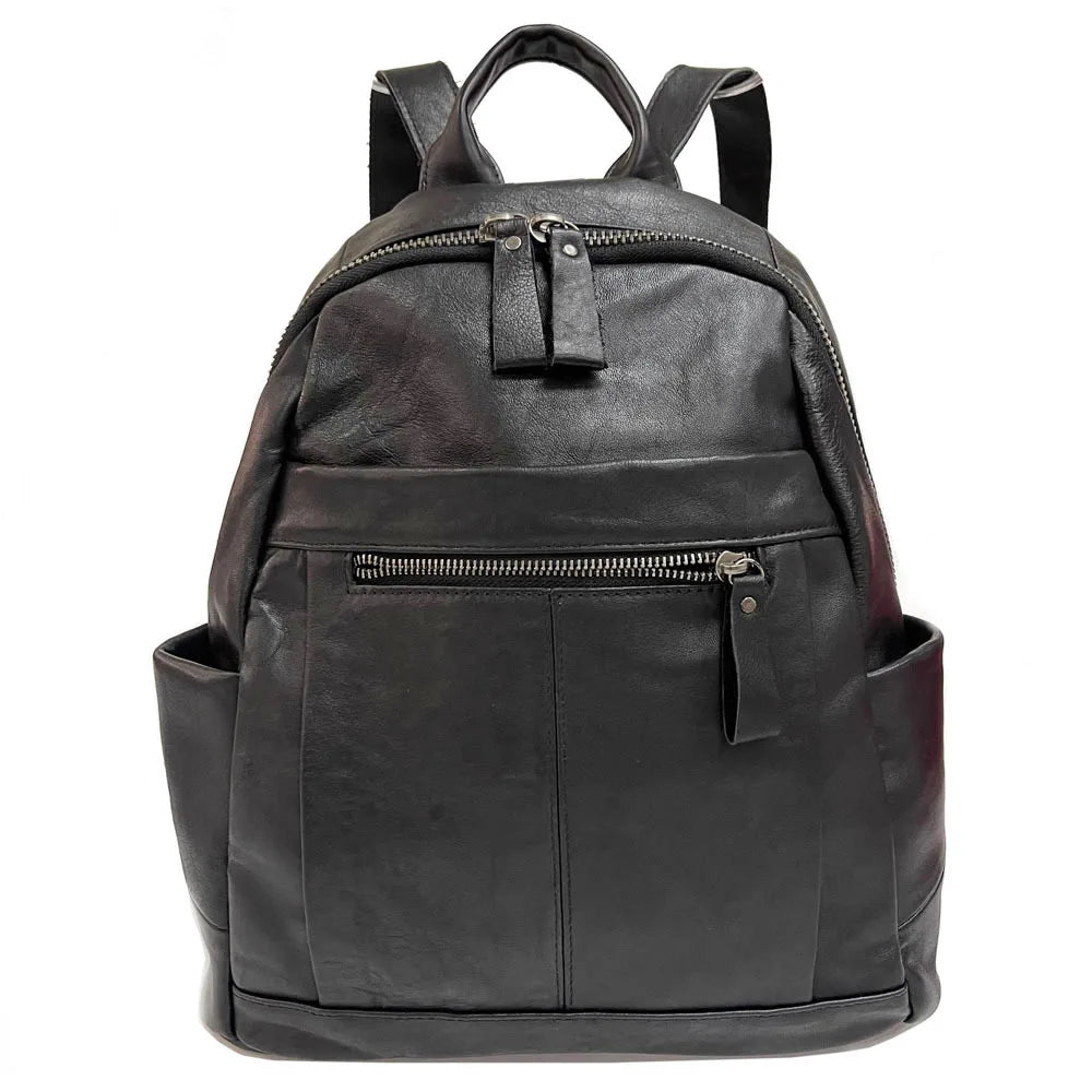 Fashion Large Capacity Genuine Leather Backpacks All-match Soft Casual Travel Shoulder Bags 2024 New Versatile Bolsas Mujer