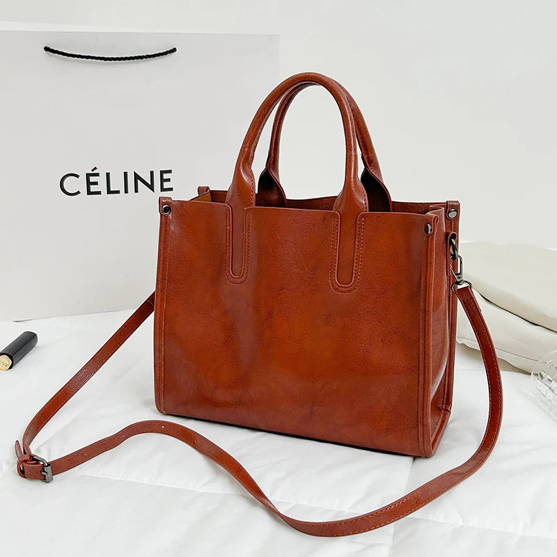 Fashion Large Capacity Tote Bags Luxurious Designer Brand Women's Shoulder Bag High Quality Leather Solid Color Crossbody Bags