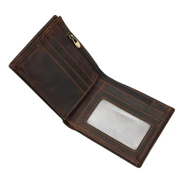 Fashion Leather Men RFID Functional Coin Purse Slim Short Pocket Wallet Real Cowskin For Man crhistmas gift