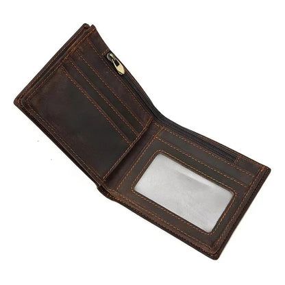 Fashion Leather Men RFID Functional Coin Purse Slim Short Pocket Wallet Real Cowskin For Man crhistmas gift