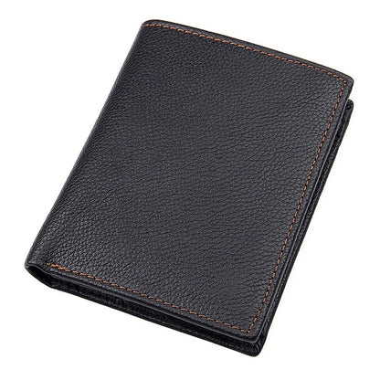 Fashion Leather Men RFID Functional Coin Purse Slim Short Pocket Wallet Real Cowskin For Man crhistmas gift