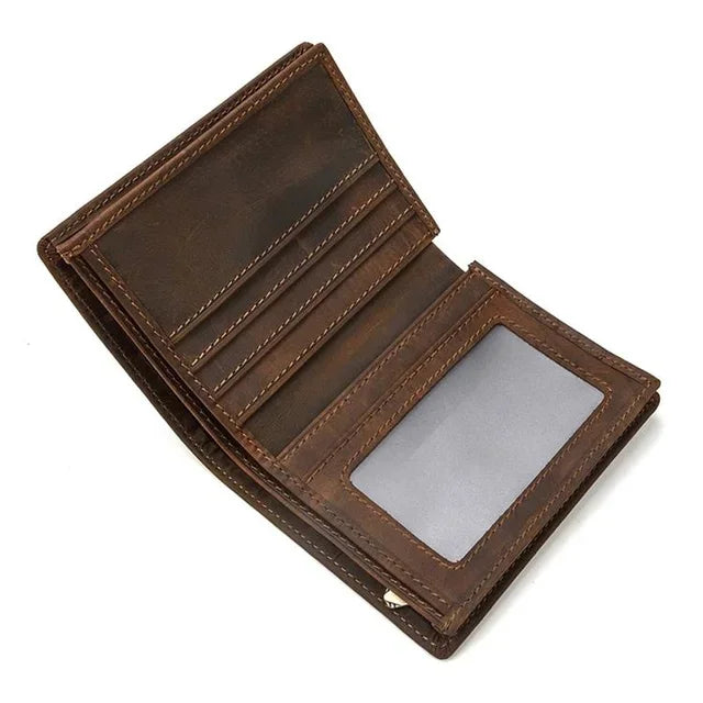 Fashion Leather Men RFID Functional Coin Purse Slim Short Pocket Wallet Real Cowskin For Man crhistmas gift