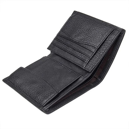 Fashion Leather Men RFID Functional Coin Purse Slim Short Pocket Wallet Real Cowskin For Man crhistmas gift
