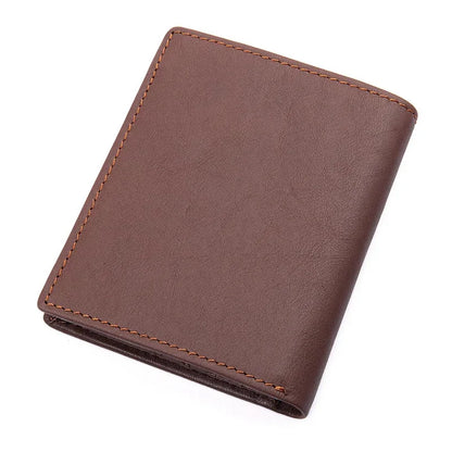 Fashion Leather Men RFID Functional Coin Purse Slim Short Pocket Wallet Real Cowskin For Man crhistmas gift
