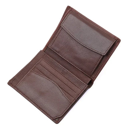 Fashion Leather Men RFID Functional Coin Purse Slim Short Pocket Wallet Real Cowskin For Man crhistmas gift