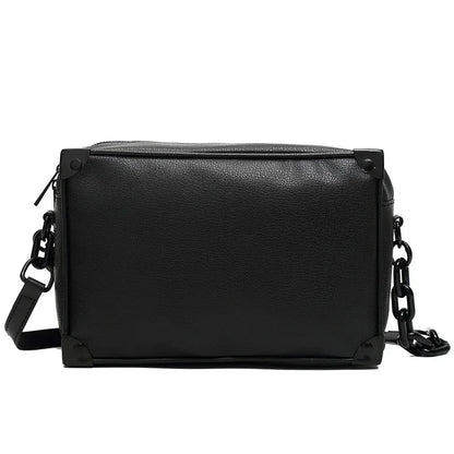 Fashion Leather Men's Shoulder Box Trend Chain Male Crossbody Messenger Large Capacity Small Square Bag
