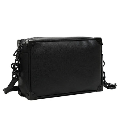Fashion Leather Men's Shoulder Box Trend Chain Male Crossbody Messenger Large Capacity Small Square Bag