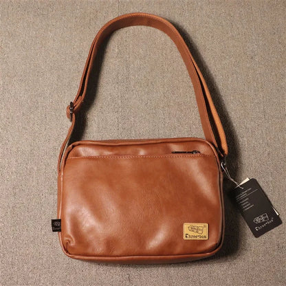 Fashion Leather Men's Shoulder Korean Style Male Crossbody Large Capacity Messenger iPad Bag Casual Man Handbag