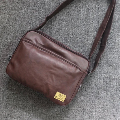 Fashion Leather Men's Shoulder Korean Style Male Crossbody Large Capacity Messenger iPad Bag Casual Man Handbag