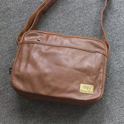 Fashion Leather Men's Shoulder Korean Style Male Crossbody Large Capacity Messenger iPad Bag Casual Man Handbag
