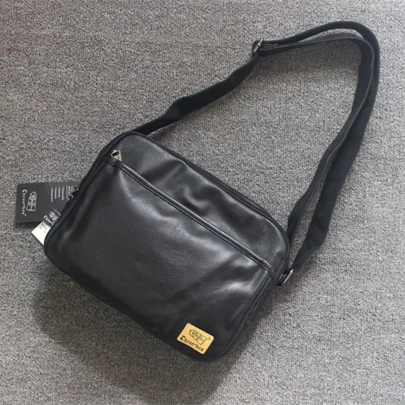Fashion Leather Men's Shoulder Korean Style Male Crossbody Large Capacity Messenger iPad Bag Casual Man Handbag