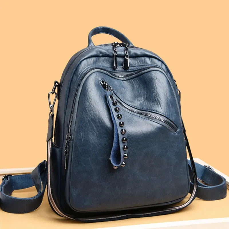 Fashion Leather Women's Backpacks High Quality Female Travel Backpack College Students School Bag Mochilas