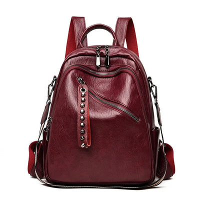 Fashion Leather Women's Backpacks High Quality Female Travel Backpack College Students School Bag Mochilas