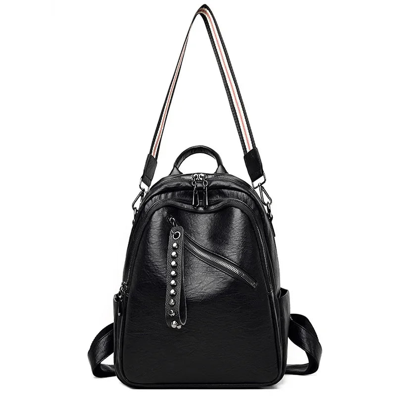 Fashion Leather Women's Backpacks High Quality Female Travel Backpack College Students School Bag Mochilas