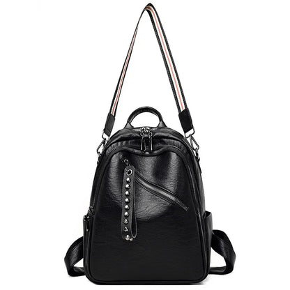 Fashion Leather Women's Backpacks High Quality Female Travel Backpack College Students School Bag Mochilas