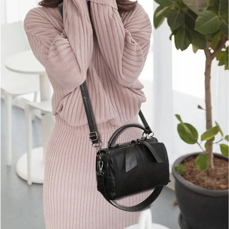Fashion Leather Women's Shoulder Small Ladies Purses and Handbags Casual Crossbody Messenger s Trendy Female Pillow Bag