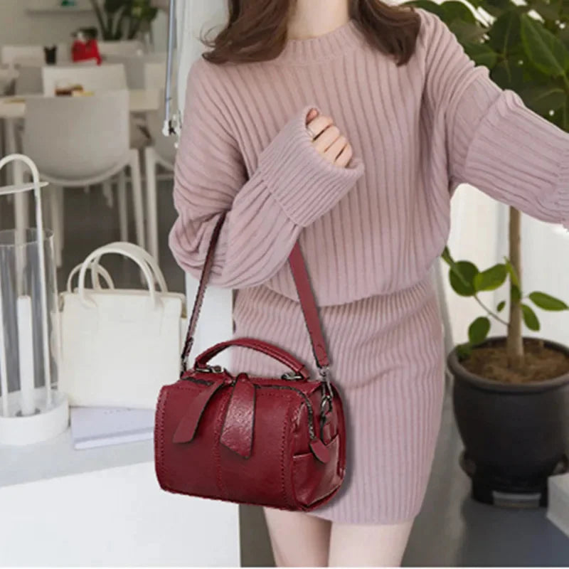 Fashion Leather Women's Shoulder Small Ladies Purses and Handbags Casual Crossbody Messenger s Trendy Female Pillow Bag