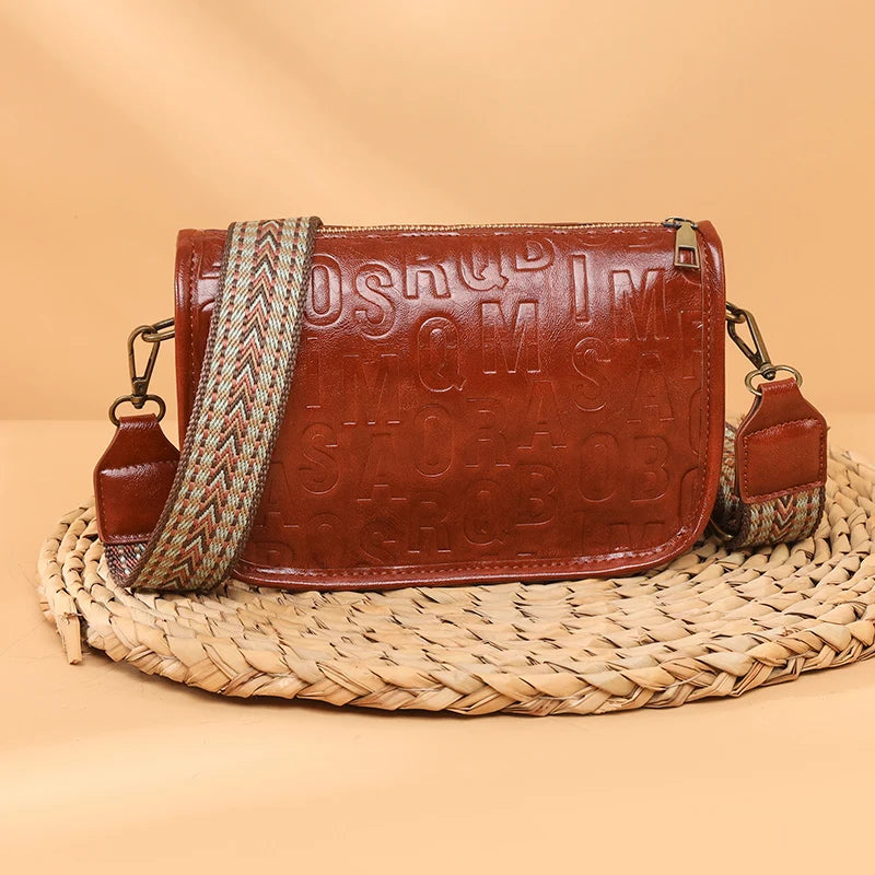 Fashion Letter Messenger Bag For Women Luxury High Quality PU Leather Ladies Handbag Crossbody Shoulder Bag Female Purse Sacs
