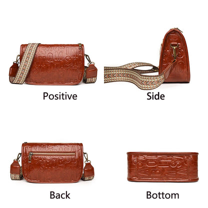 Fashion Letter Messenger Bag For Women Luxury High Quality PU Leather Ladies Handbag Crossbody Shoulder Bag Female Purse Sacs